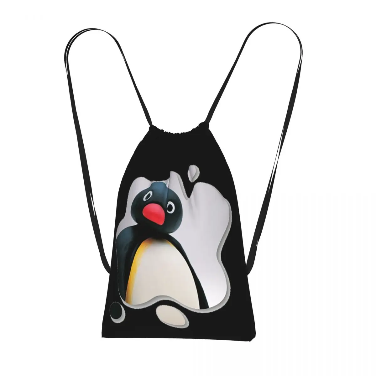 Фото Рюкзак-мешок Pingu Pinga Penguin Tv на шнурке для походов и велоспорта, легкий складной мешок для хранения вещей для мужчин и женщин №1