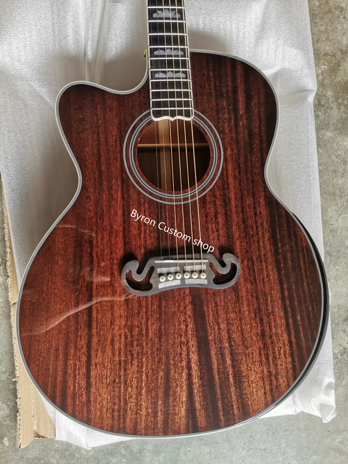 Guitarra Eléctrica acústica de arce para zurdos, Guitarra Jumbo personalizada hecha a mano, Envío Gratis