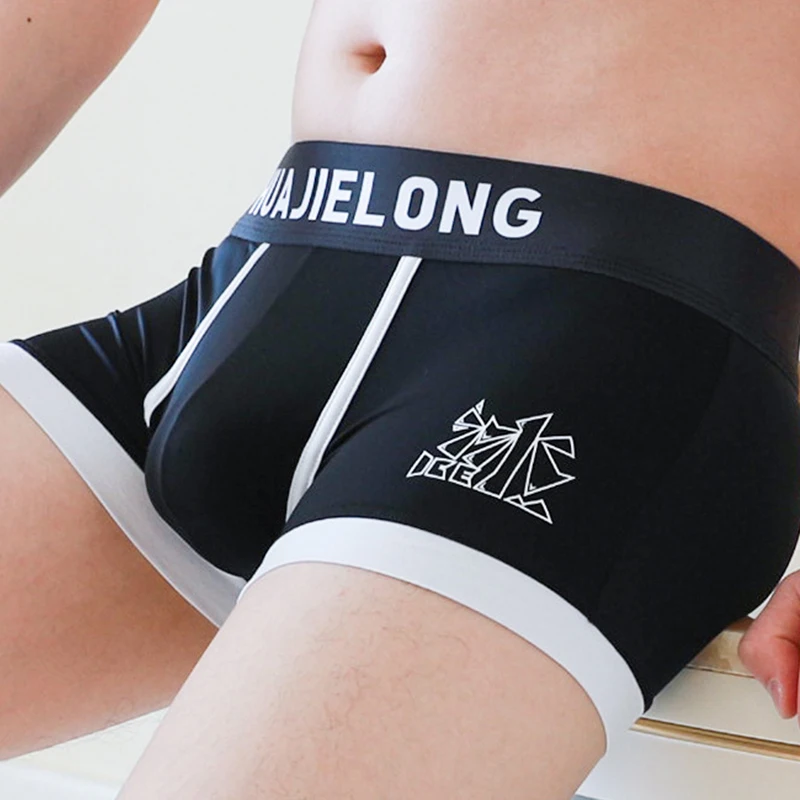 

Men Boxers Plus Size Printed Letters Thin Breathable Comfortable Pouch Stretch NIN668