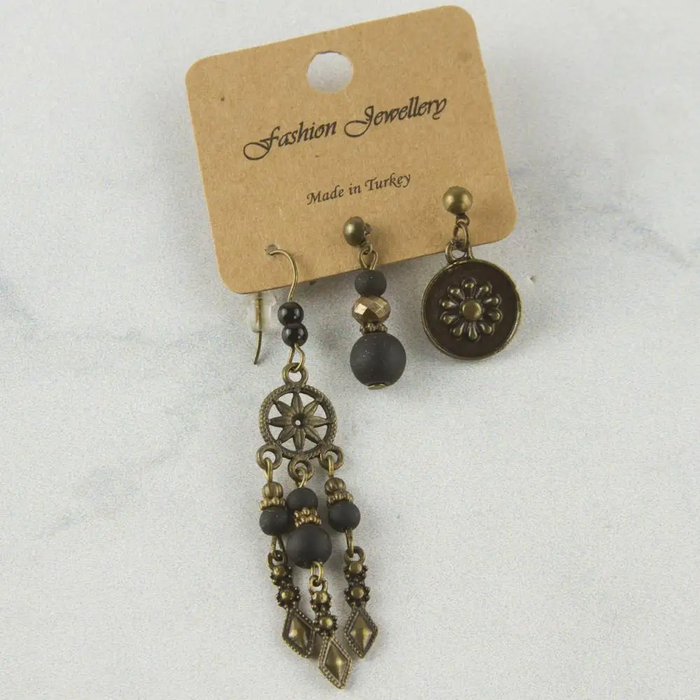 

3'lü Boncuklu Earrings