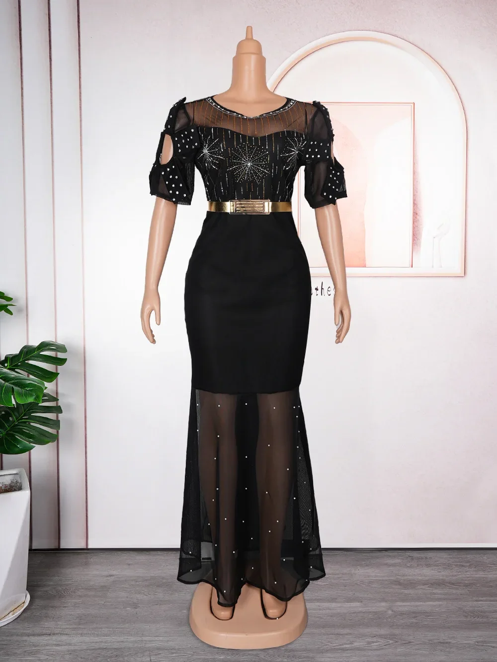 Элегантное сетчатое вечернее платье русалки с бисером для женщин свадебной