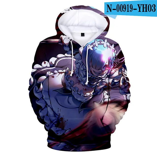 

Re:Life In A Different World From Zero Anime 3D Print Hoodie Men/Women y2k Casual Fashion Sweatshirts Oversized Unisex Clothing