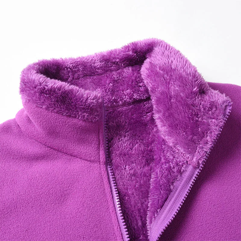 Толстая флисовая куртка для женщин на осень и зиму уличное флисовое теплое