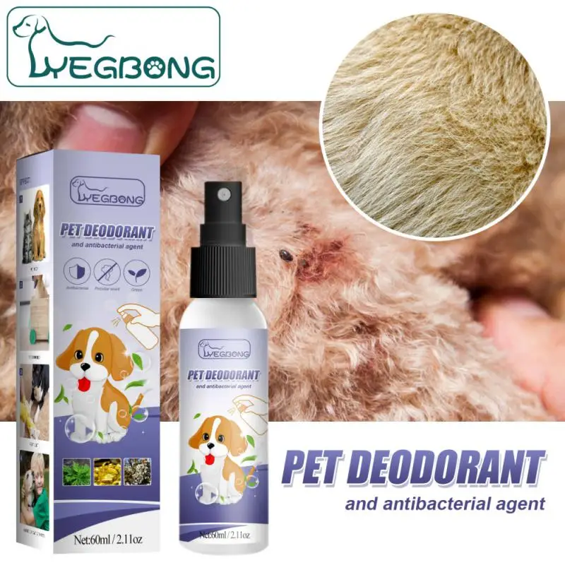 

Convenient Pet Deodorizing Spray 60ml Oral Deodorant Durable Deodorant For Dogs And Cats Insect-proof Reusable Pets Deodorant