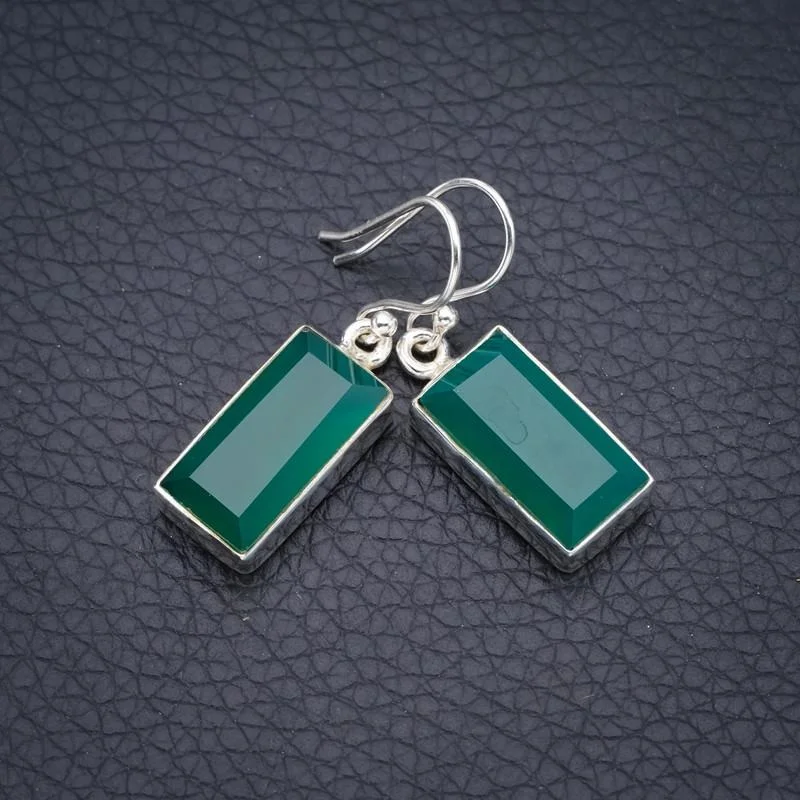 Серьги из серебра 1 25 дюйма F6035 с украшениями в виде звезд хризопразы ручной