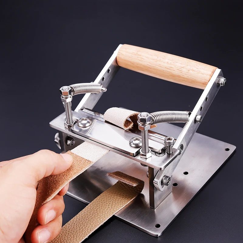 

DIY Stainless Craft Leather Leather Strips Belt Thinning Machine Manual Cowhide Leather Splitter Machine Cutting Peeler Tools
