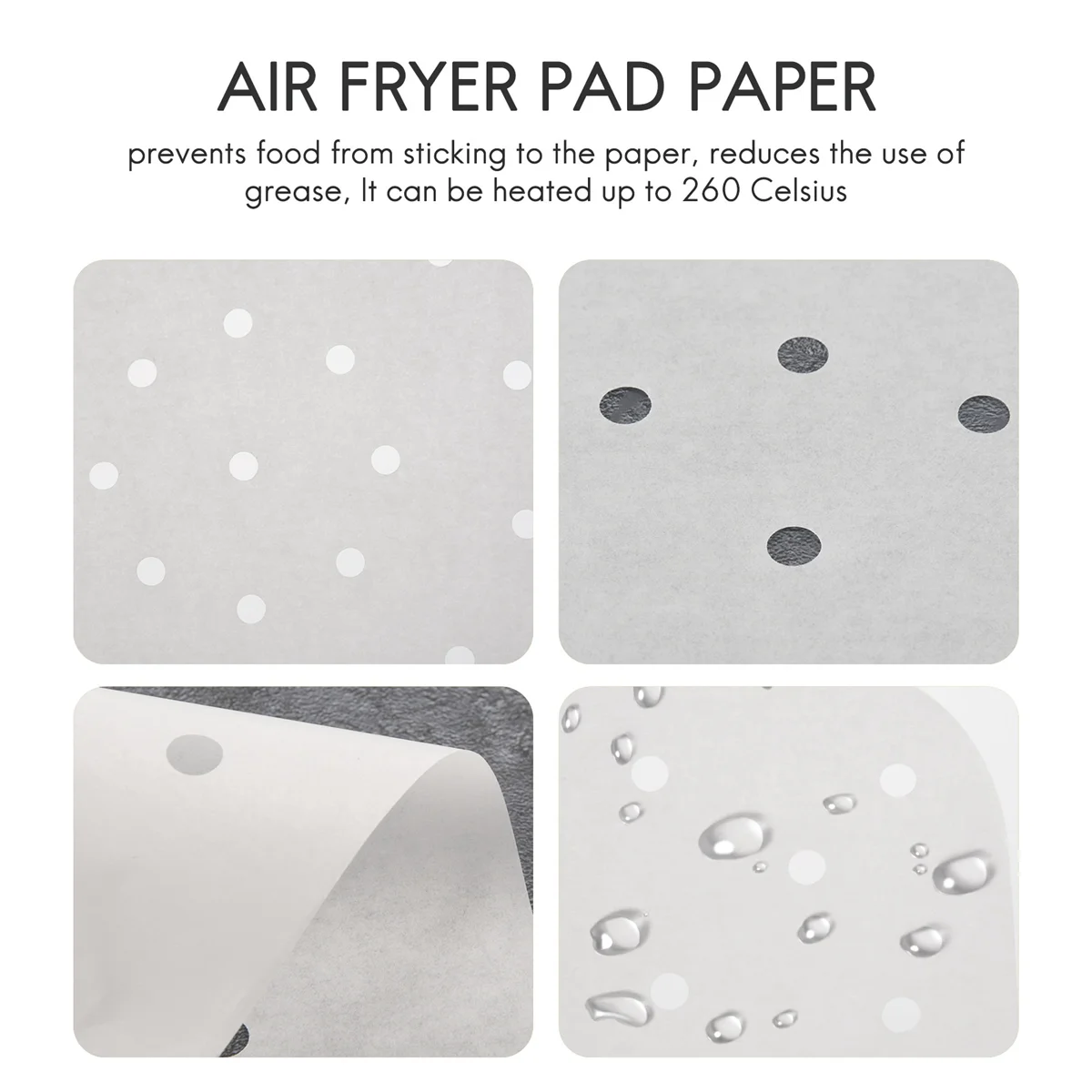 100 шт. пергаментная бумага для фритюрницы перфорированная неотбеленная