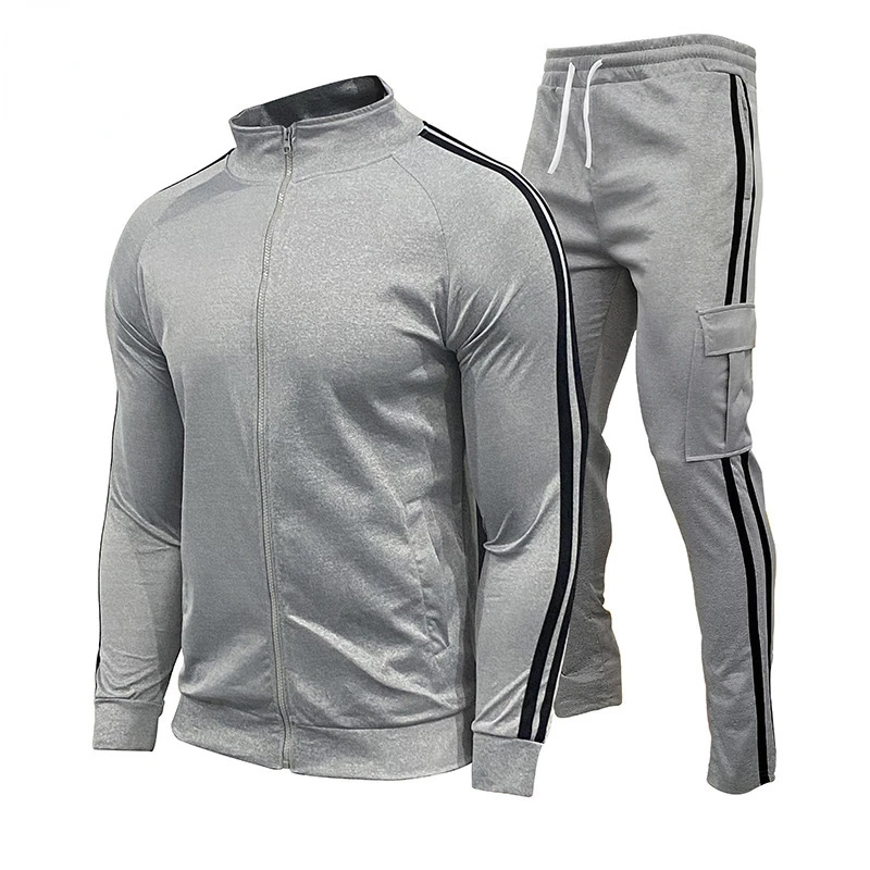 

NEW IN Men's Sets 2022 Spring Casual Tracksuit Two Piece Set Men Zipper Jacke+Pants Stripe Harajuku Sport Suits Male Sportsw