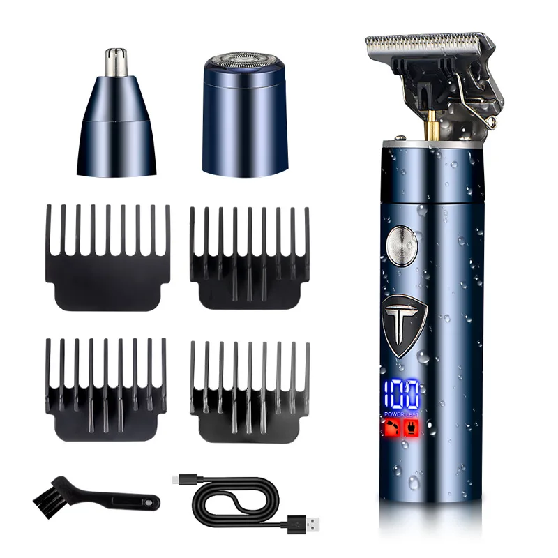 

surker 3 in 1 men's grooming kit rechargeable clipper barber oil head clipper haircut machine whitening hair carving waterproof