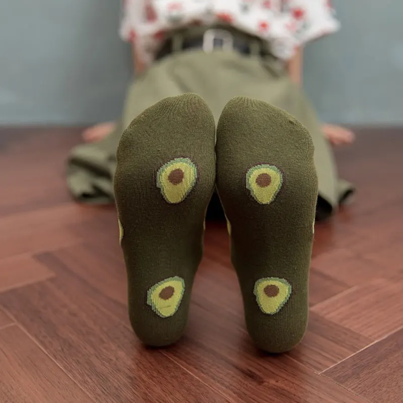 New Fashion Lolita Cotton Cartoon Socks Fruit Ankle Socks Summer JK Avocado Cute Boat Socks Casual Soft Girls Short Lolita Socks