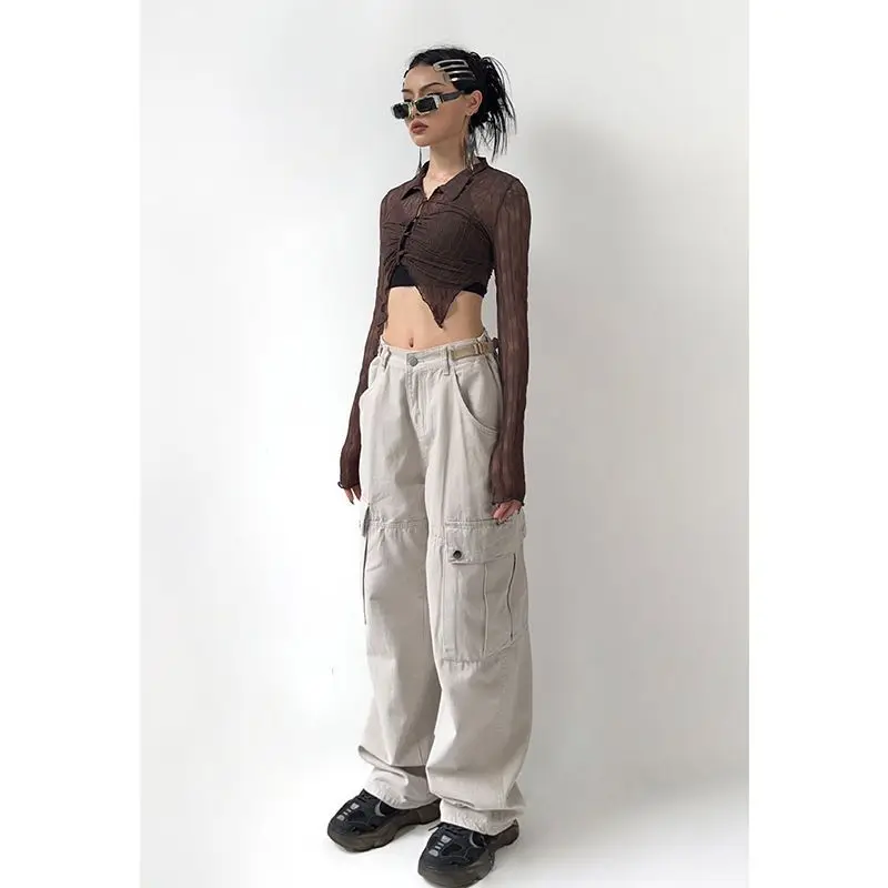 Y2k Pants American Street Tide Work Casual Pants For Men And Women Summer Thin High Street Straight Wide Leg Pants Tide Ins