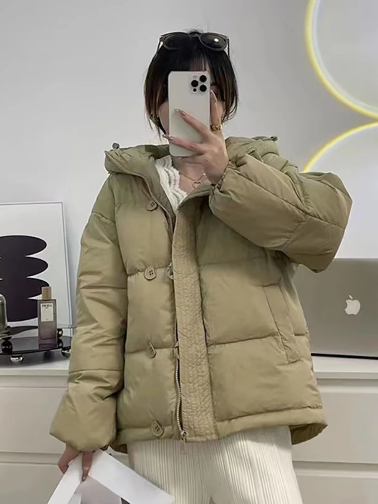 AOSSVIAO Women Thicken Warm Parka Coat Loose Oversized Women's Winter Bread Coat Hooded Outwear Padded Woman Parkas Jackets