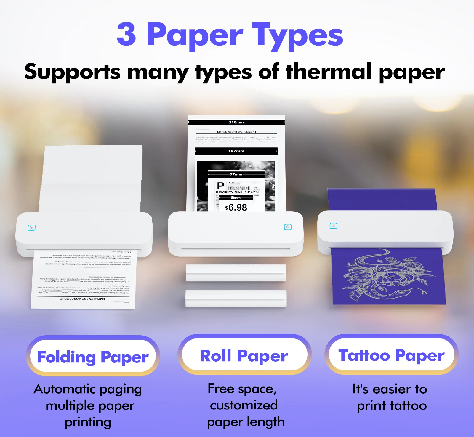 Портативный термопринтер для переноса татуировок с Bluetooth