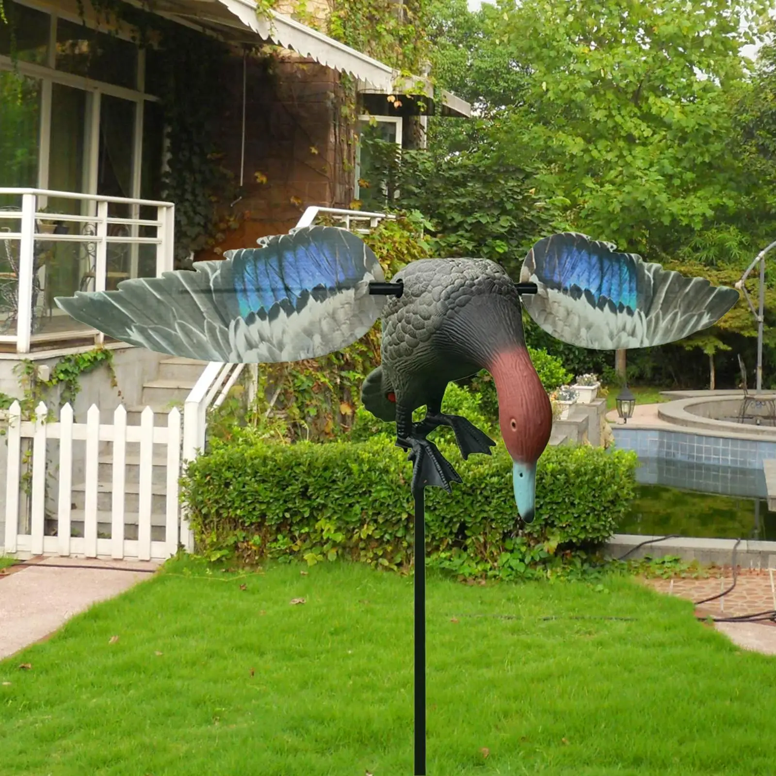

Fake Hunting Bird Scare Repellent Decoy Statue Garden Ornamental Scarecrow Deterrent Duck