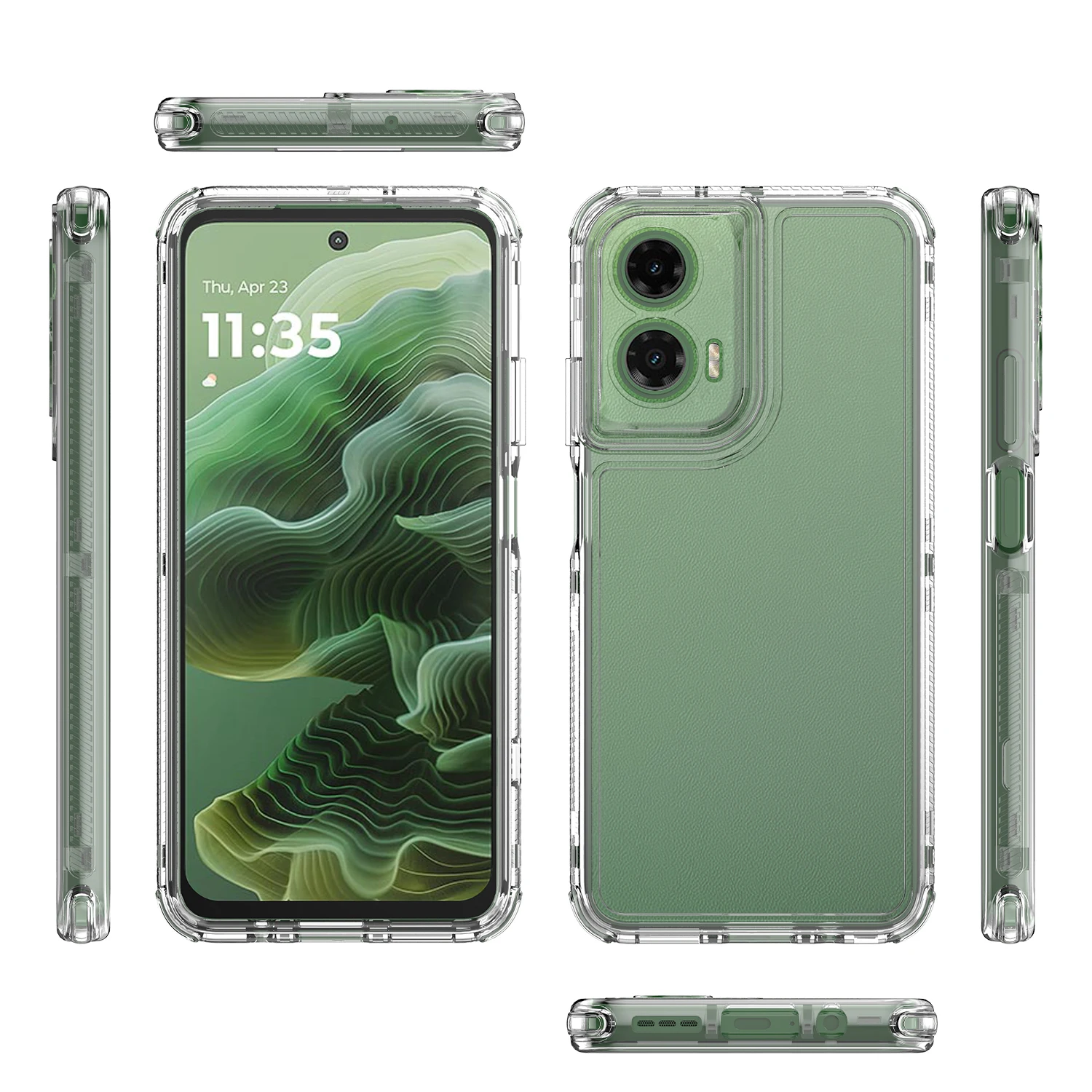 Фото 360-градусный чехол для телефона с полным покрытием для Motorola MOTO G34 G35 G54 G85 G84 G24 ТПУ + ПК, толстые прозрачные чехлы с защитой от падения №3