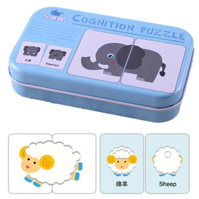 

Cards Matching Game Education Fruit Cartoon Jigsaw Toys Iron Box Cards Matching Game Cartoon Vehicle Fruit Jigsaw Game With Iron