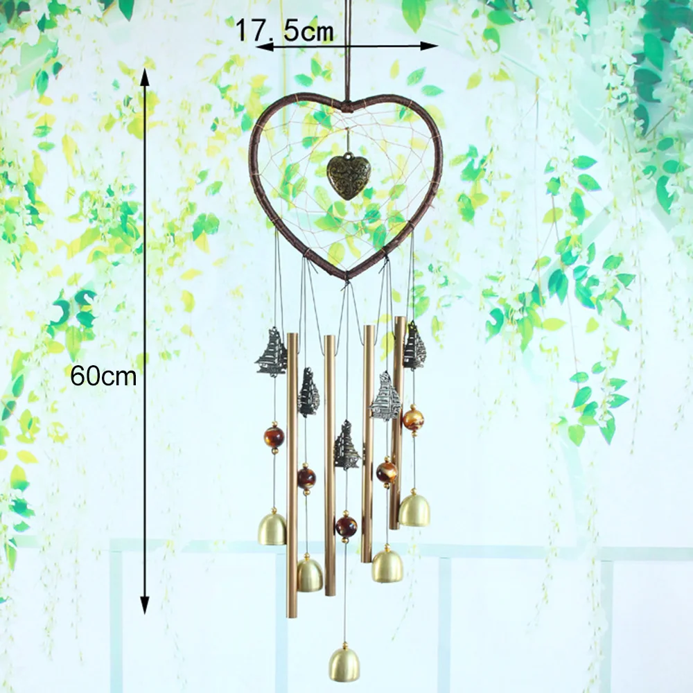 

Dream Catcher Metal Tubes Wind Chime Door Decoration Heart-Shaped Home Ornament Party Gift