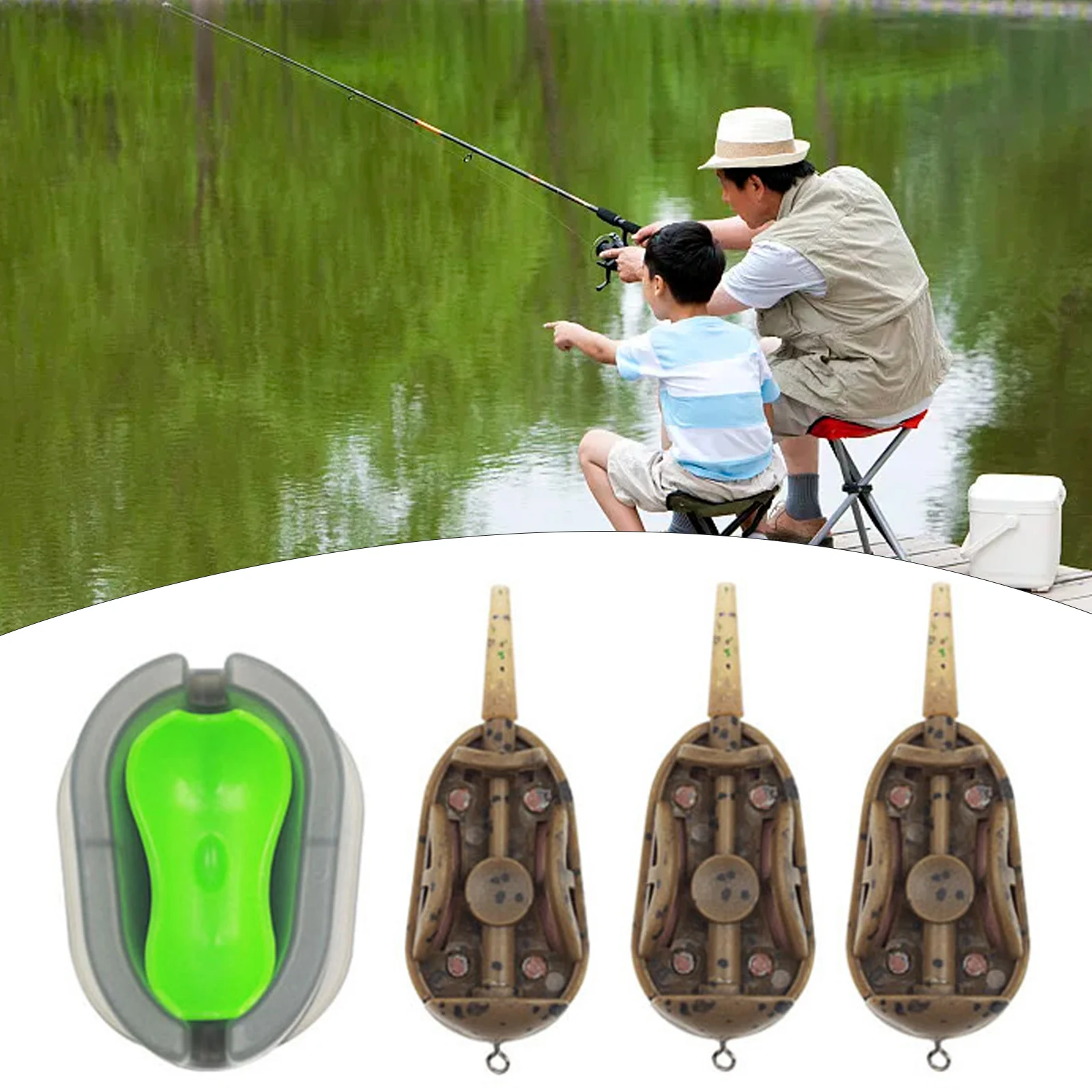 

3pcs Carp Method Feeders With Quick Release Mold Fishing Inline Feeder Set Carp Fishing Tackle Accessories 20g 30g 40g 50g 60g