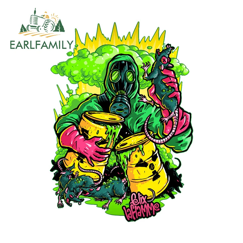 

EARLFAMILY 13 см x 10,3 см для радиации, наклейки на автомобиль с ядерным загрязнением, солнцезащитные виниловые наклейки, милый Декор для автомобиля, фургона