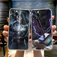 phone case for apple iphone 11 12 13 pro max xr xs x 8 7 se 2020 6 plus shockproof clear soft cover marvel hero thor