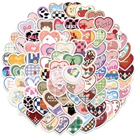 100pcslot cuet heart shape cartoon stickers for laptop notebook luggage phonecase waterbottle bicycle girls decal classic toy