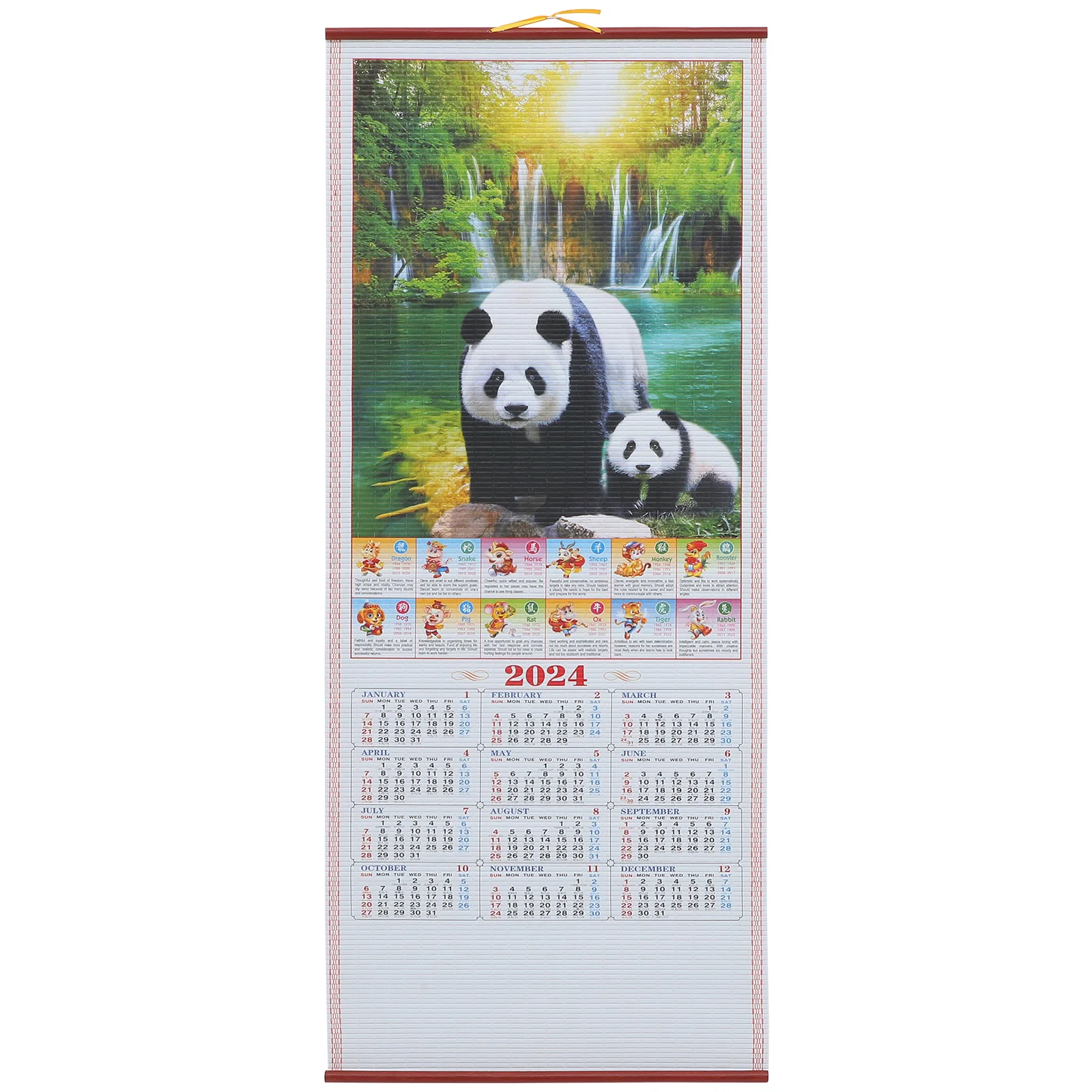 

Year The Dragon Calendar Monthly Decorative 2024 New Wall Large Tradition Chinese Hanging Chinoiserie 3d