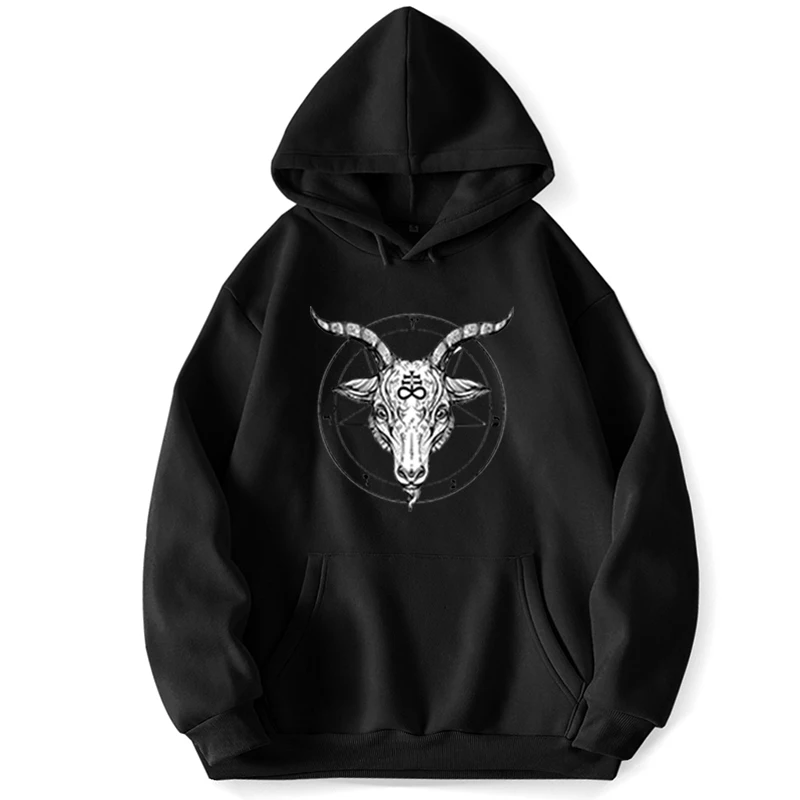 Satan Goat Head Hoodie Jumpers Hoodies For Men Clothes Sweatshirts Trapstar Autumn Pullovers Pocket Korean Style Sweatshirt