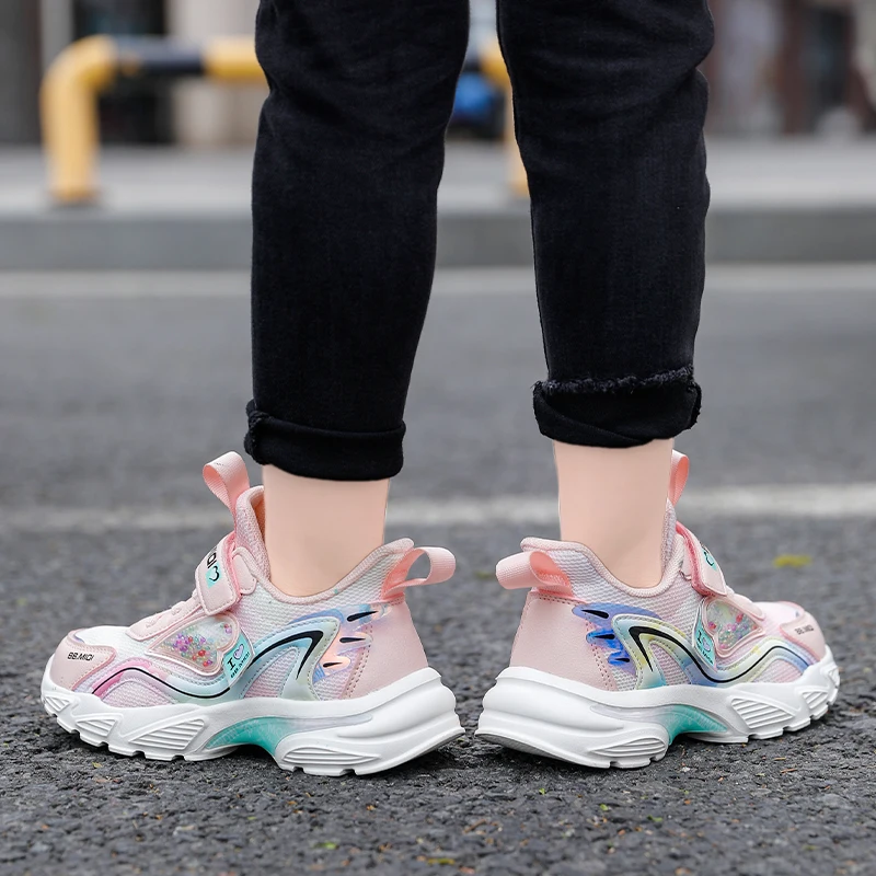 Brand New Girls Cute Running Shoes Purple Pink Casual Student Sneakers Children Comfortable Running Shoes Size 28-39