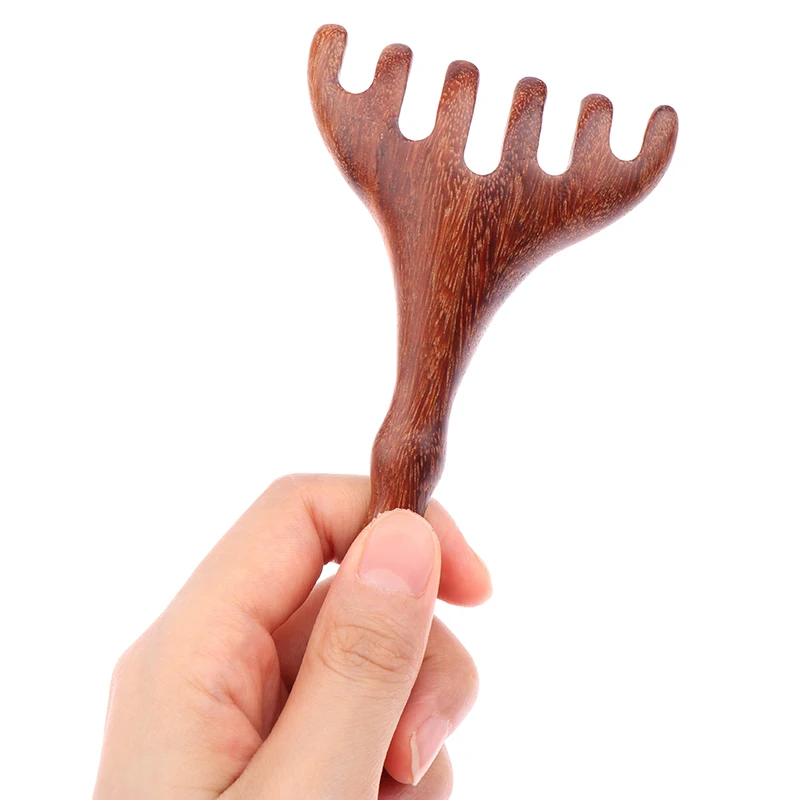 1 шт. натуральный золотой сандаловый массажер для кожи головы с пятью когтями