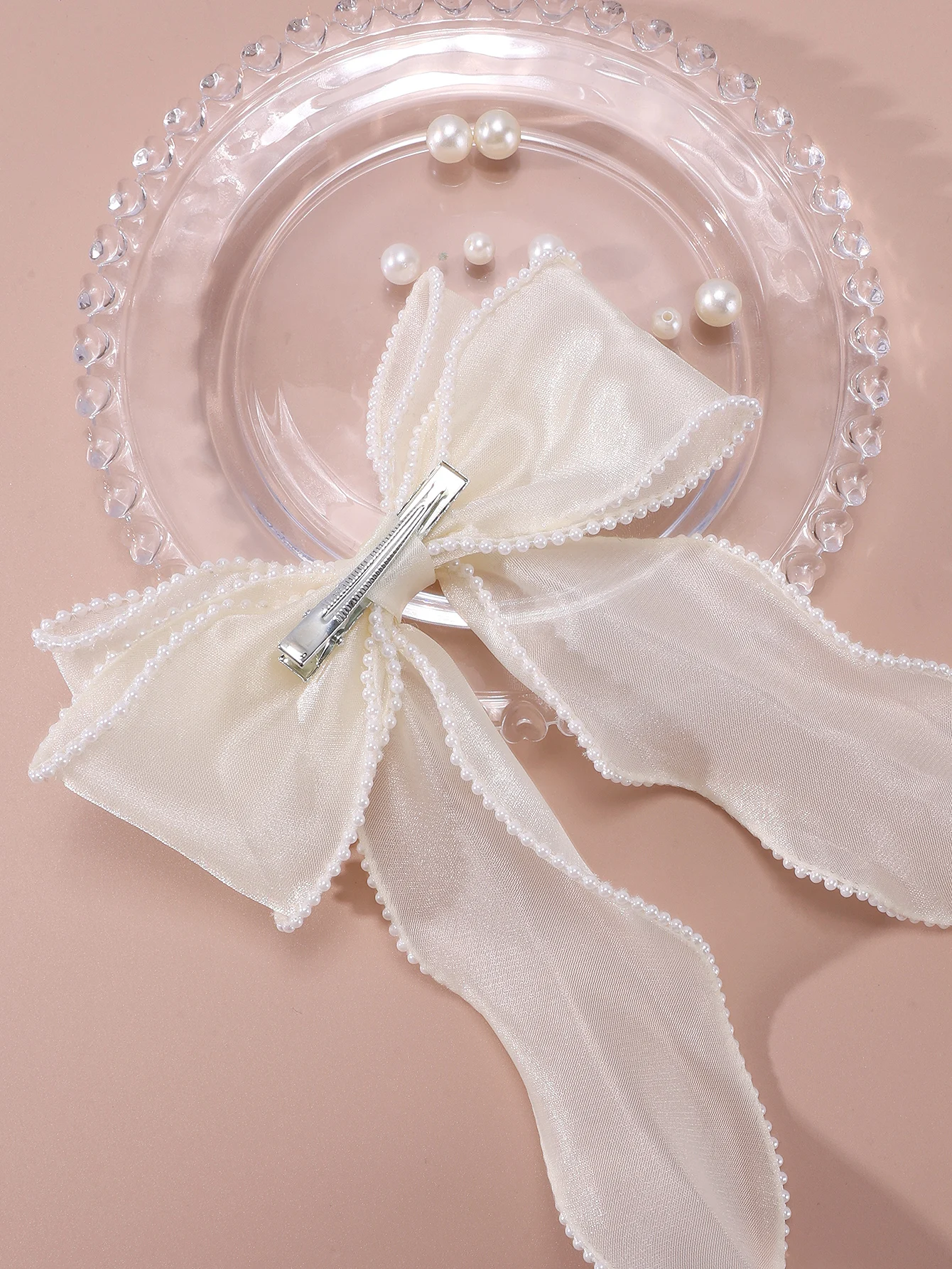 Заколки для волос с жемчужинами и бантом 1 шт.