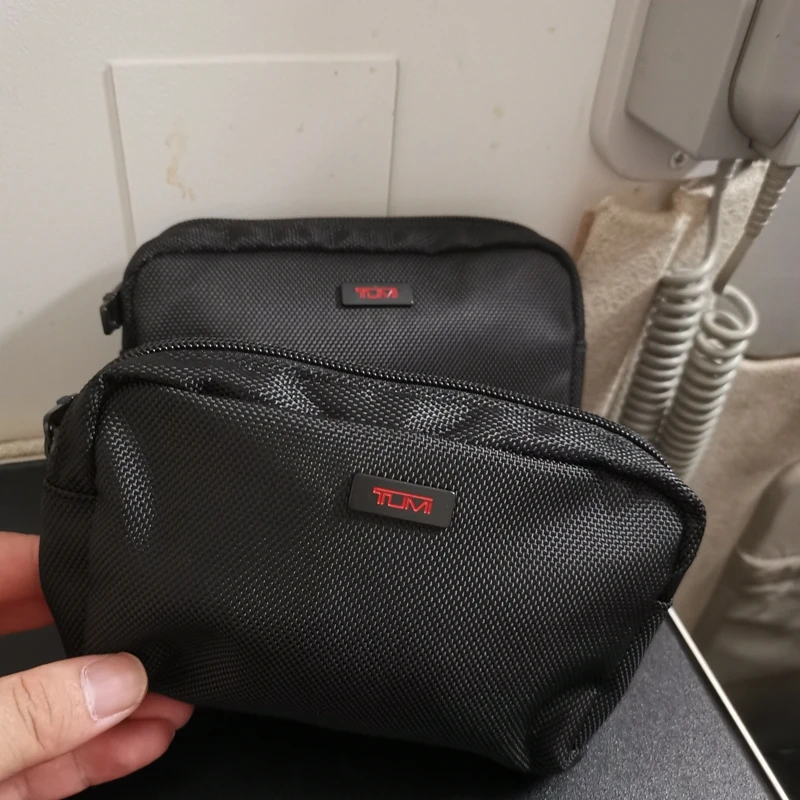 Tumi Travel Makeup Bag Fashion Leather Solid Color Wash Bag Casual Toiletry Bag Cosmetic Bag