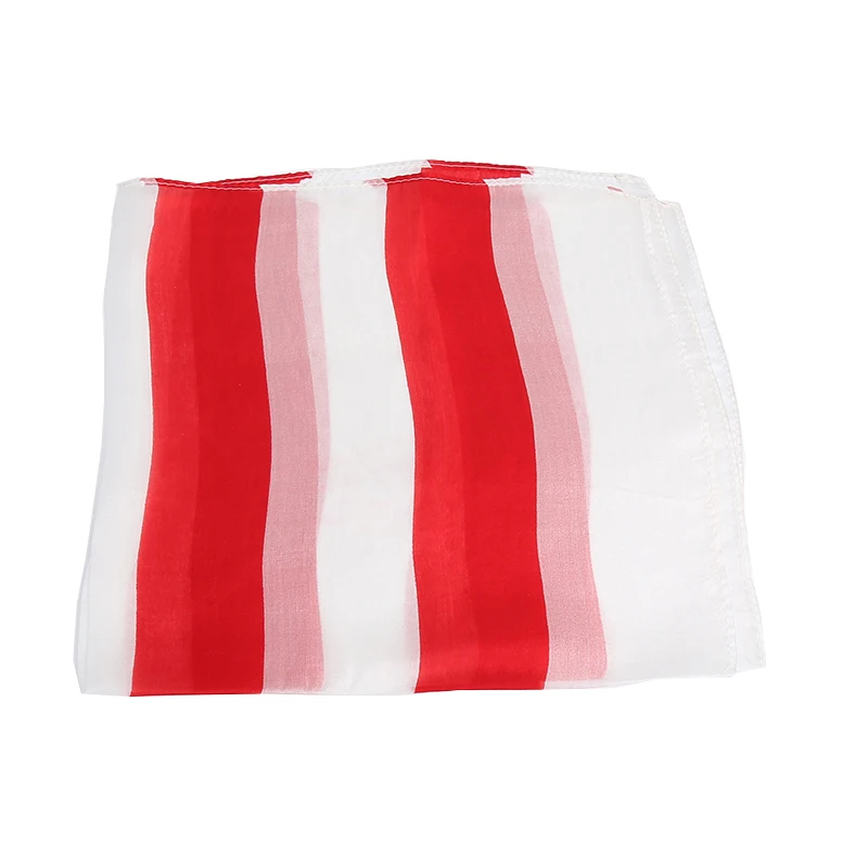 18 дюймов полосатый шелк/шарфы (красный и белый) Волшебные трюки 100% чистый шелк 45