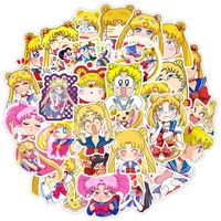 50pcs cute sailor moon graffiti anime stickers suitcase water cup helmet waterproof stickers personality car stickers toys