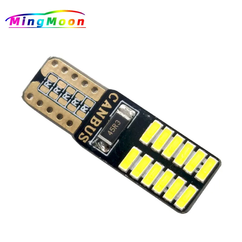 

200pcs CANBUS T10 24smd LED light bulb car no error 3014 12V/24V Super bright clearance bulb lamp white yellow blue red pink