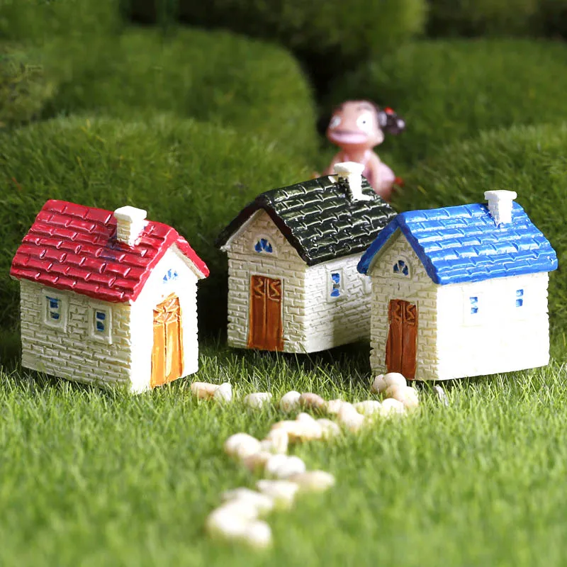 Миниатюрные фигурки животных Медведь Кролик собака маленький домик микро-фея