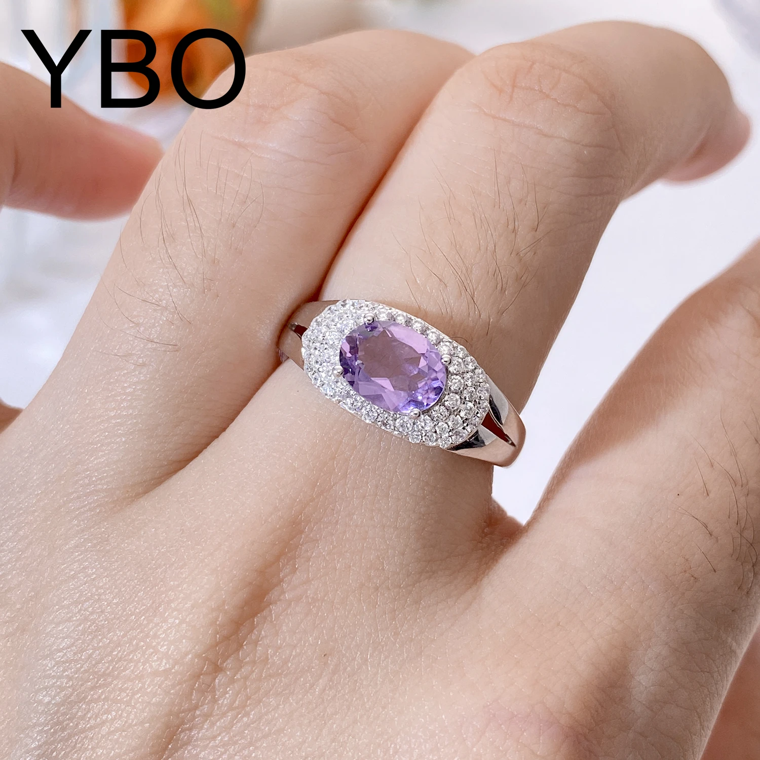 

YBO Luxury Fine Jewelry Women Finger Rings Natural Amethyst Topaz Garnet Citrine Peridot Cubic Zircon 925 Sterling Silver Rings