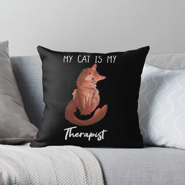 

My Cat is my therap- сов Cat-Подарки для любителей кошек настраиваемая декоративная подушка в комплект не входит