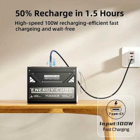 MOVESPEED Z70Pro Power Bank 70000 мАч 140 Вт PD Внешняя аккумуляторная станция с быстрой зарядкой и фонариком для ноутбука, кемпинга на открытом воздухе
