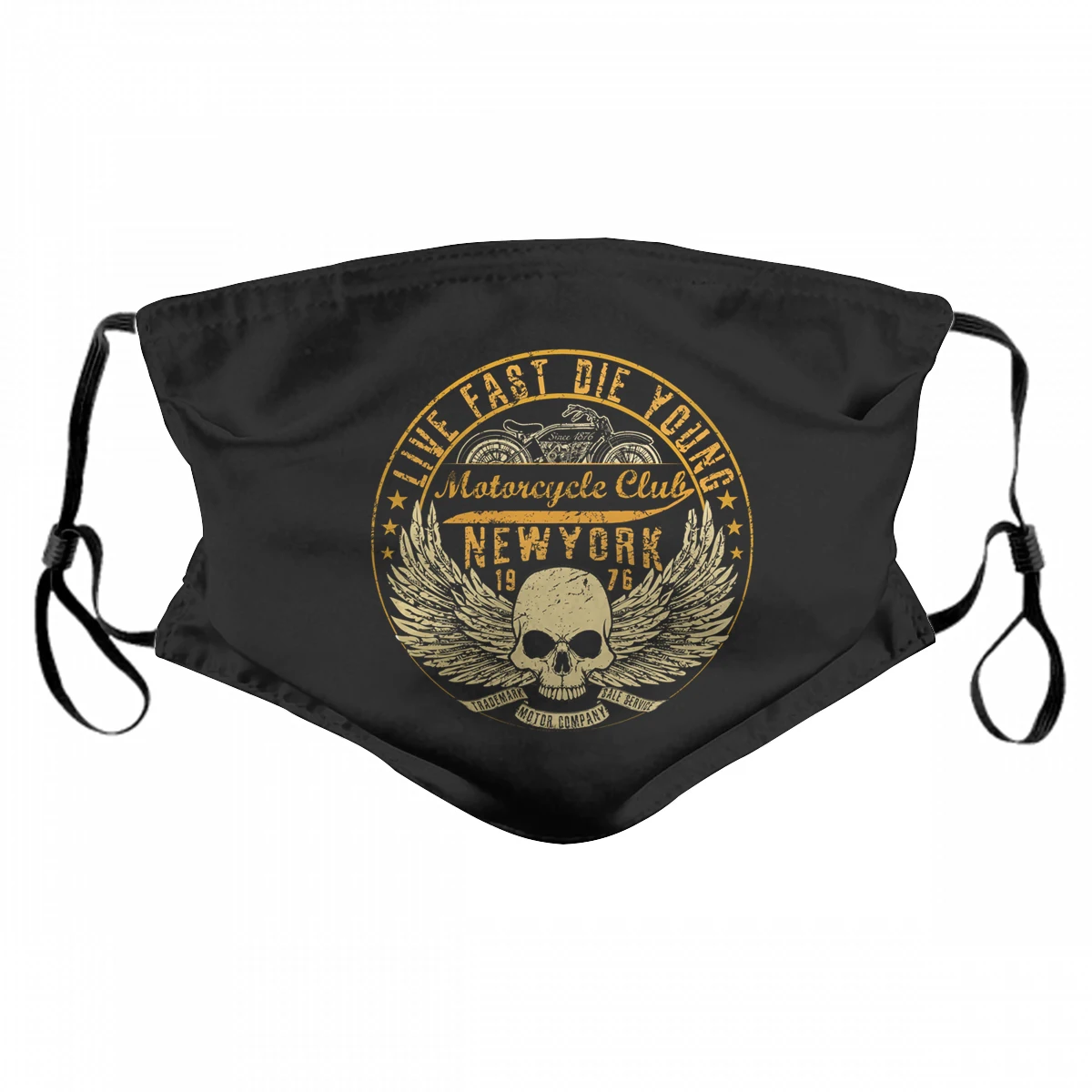 

NEWYORK LIVE FAST DIE YOUNG1976 Re-design Reusable Adult Face Mask Mass Effect Dust Protector Muffle