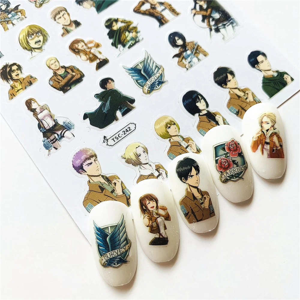 

Newest TSC series TSC-242-243 Attacking Giant 3d nail art stickers decal template diy nail tool decoration