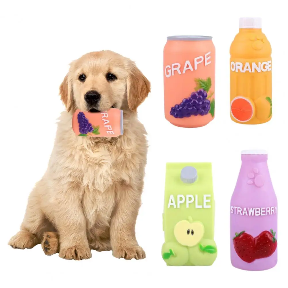 

Игрушка со звуком для домашних животных со встроенным голосом, устойчивая к укусам бутылка для сока в форме собаки, шлифовальная игрушка дл...