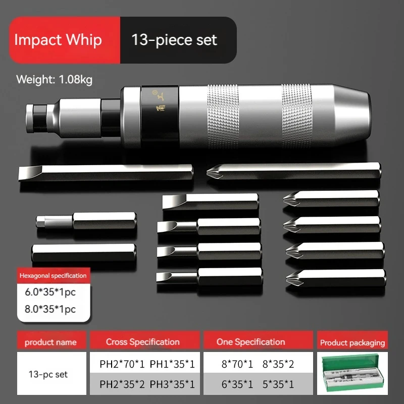 

Набор Ударных Отверток, 7/13 Шт., Ручной Двусторонний, Мощный, Для Удаления Слез, Ржавых Болтов Или Замерзших Гаек