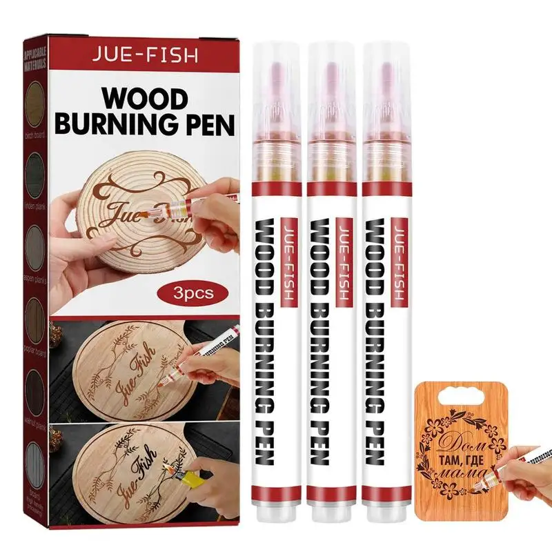 

Scorch Marker Creative Burning Pen 3 Pcs Woodburning Kit DIY For Wood Lovers Party Decorating Gift Making Family Events School