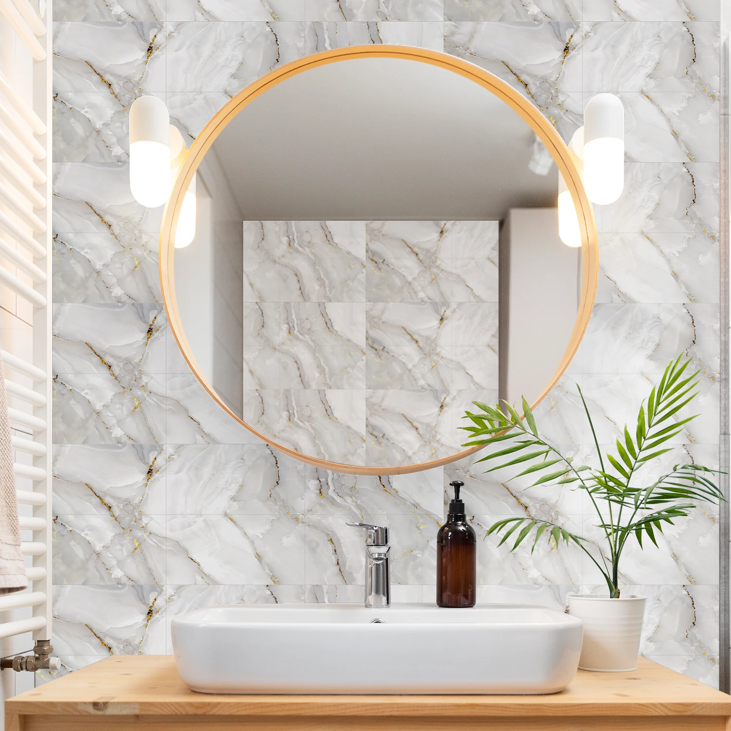 6 шт. винтажный мраморный узор 15*30 см ПВХ материал ванная комната плитка наклейка