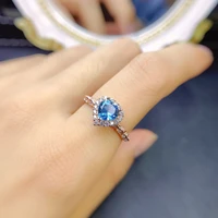 sterling silver rings heart rings for women boutique natural london blue topaz ring jewelry wedding party gift for girl jewelry