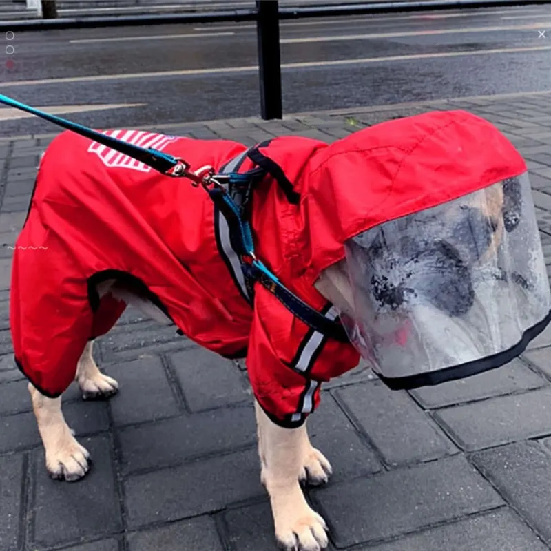 

Dog Raincoat Waterproof Hoodies Jacket French Bulldog Rain Coat Small Medium Dogs Clothes Chihuahua Pets Costume