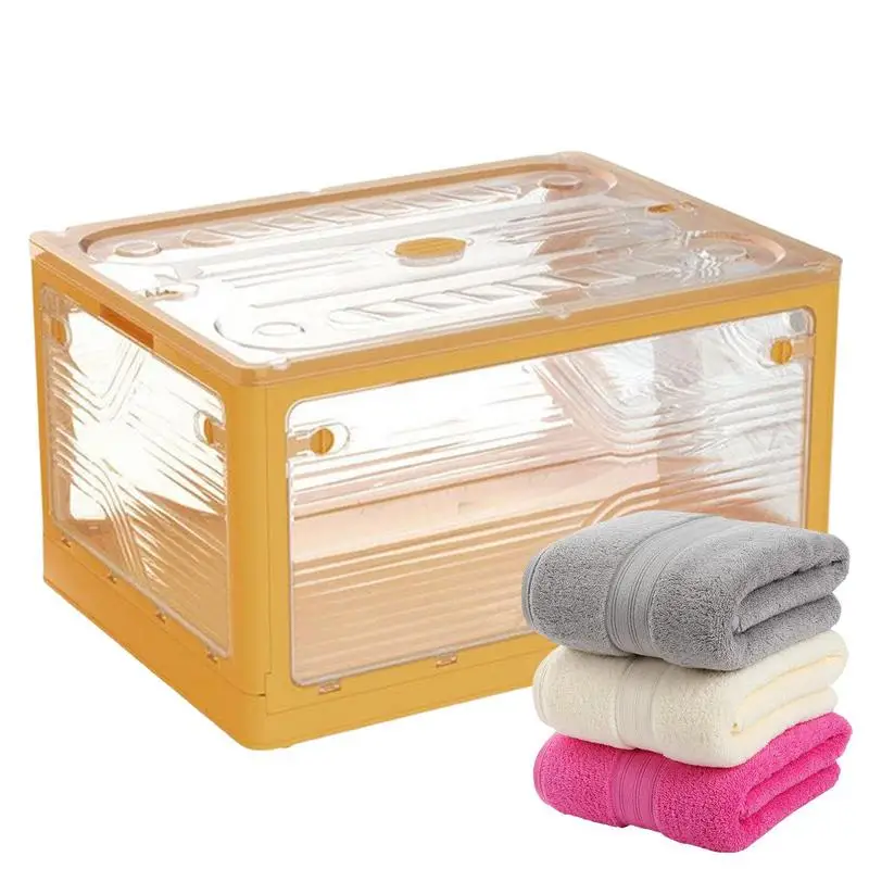 

Storage Bins Foldable Closet Storage Box With Doors Heavy Duty Storage Bins Tote Organizing Container For Office School Home