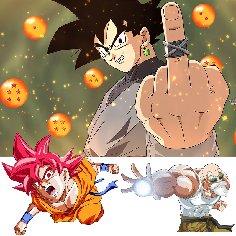 

Riman Dragon Ball Reflective Sticker Cartoon Goku Black Car DecorationSticker Helmet Graffiti StickerChildren's Toy BirthdayGift