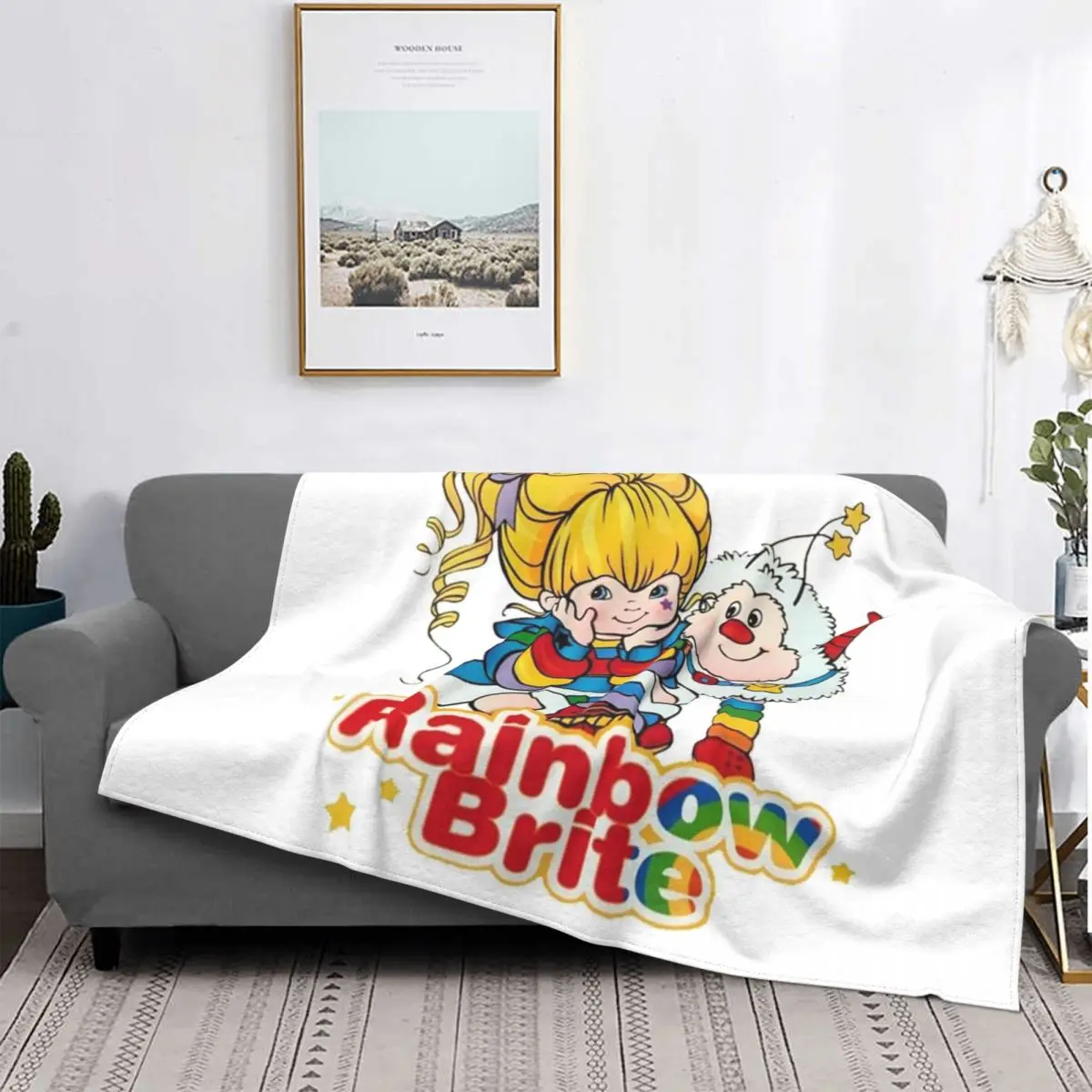 

Rainbow Brite Poster Wool Blankets 80s video game cartoon anime Fashion Throw Blanket for Home 200x150cm Bedspreads