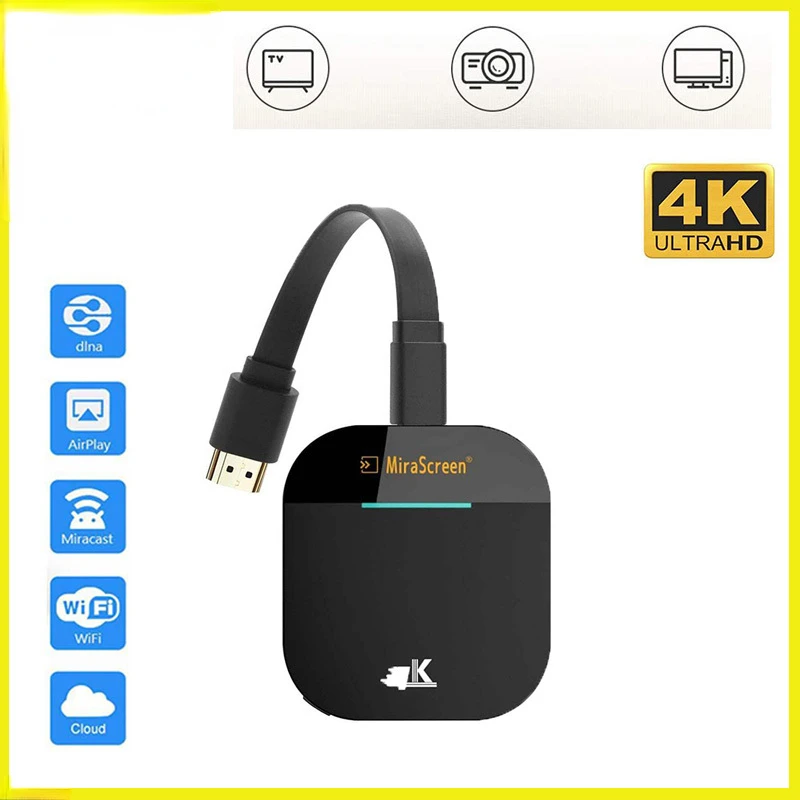 

Mirascreen G5 2.4G/5G 4K Wireless HD Wifi Display Dongle TV Stick HDMI-Compatible Adapter Miracast Airplay DLNA for Android IOS